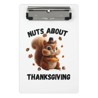 Nuts About Pie – Cute Yarn Squirrel Thanksgiving Mini Clipboard