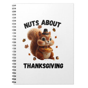 Nuts About Pie – Cute Yarn Squirrel Thanksgiving Notebook