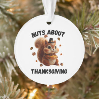 Nuts About Pie – Cute Yarn Squirrel Thanksgiving Ornament