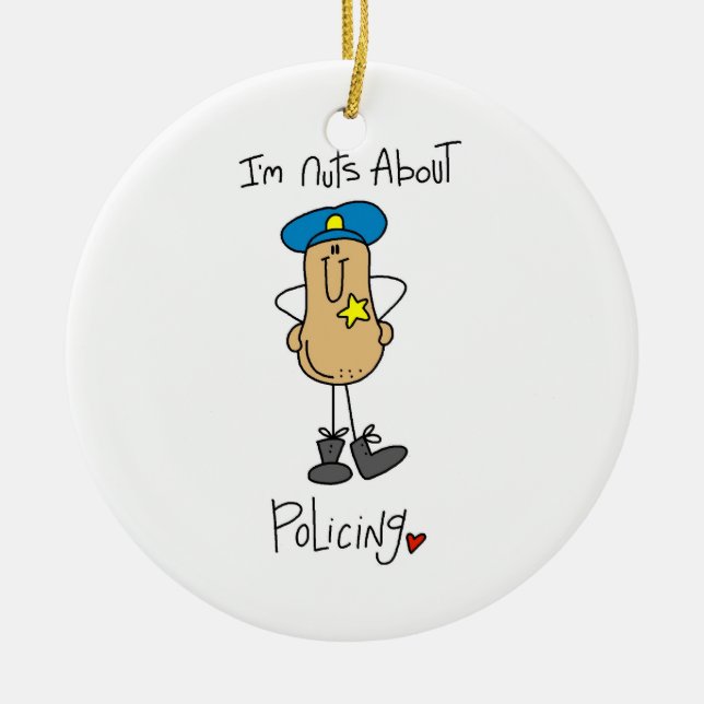 Nuts About Policing T-shirts and Gifts Ceramic Ornament (Front)