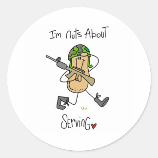 Nuts About Serving Classic Round Sticker