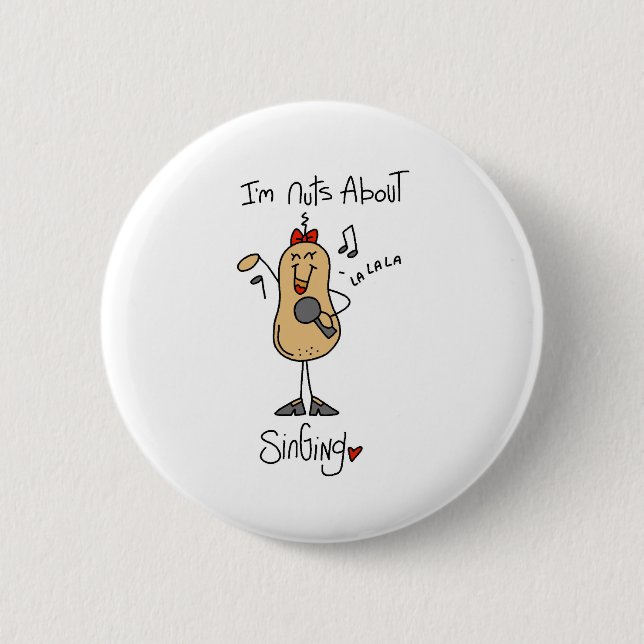 Nuts About Singing 2 Inch Round Button (Front)
