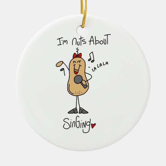Nuts About Singing T-shirts and Gifts Ceramic Ornament (Front)