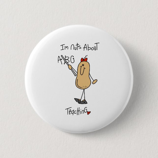Nuts About Teaching 2 Inch Round Button (Front)