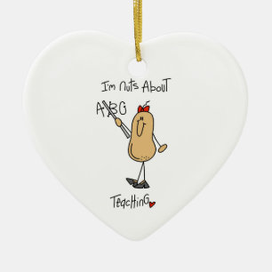 Nuts About Teaching T-shirts and Gifts Ceramic Ornament