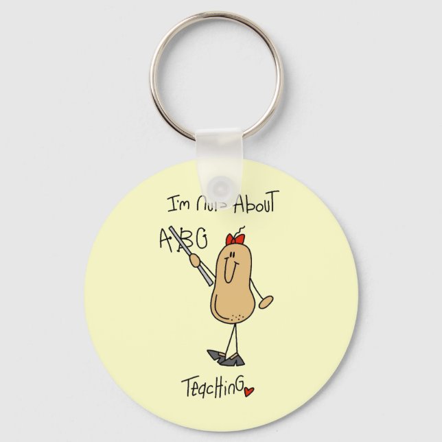 Nuts About Teaching T-shirts and Gifts Keychain (Front)