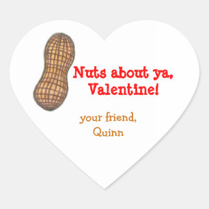 Nuts about ya Valentine personalized sticker