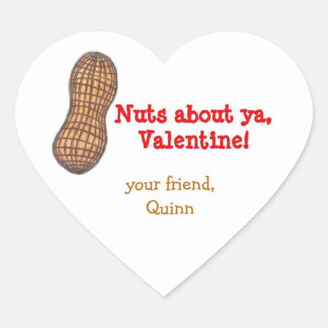 Nuts about ya Valentine personalized sticker (Front)