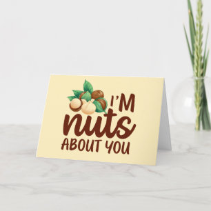 Nuts About You Cute Love Pun Funny Valentine's Day Holiday Card