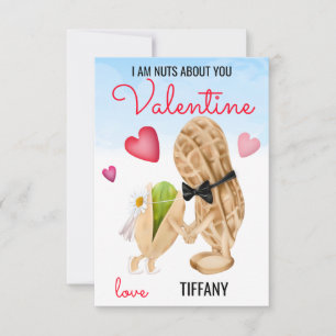 Nuts About You Funny Pun Couple Valentine Card