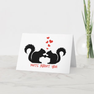 Nuts about you, squirrels in love card
