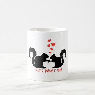 Nuts about you, squirrels in love coffee mug