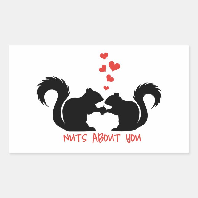 Nuts about you, squirrels in love sticker (Front)