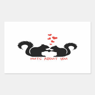 Nuts about you, squirrels in love sticker