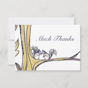 Nuts About You Squirrels Wedding Thank You Card