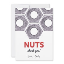 'Nuts about you' Valentine's Day metallic bolts