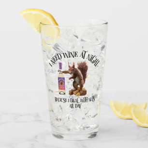 Nuts All Day - Funny Squirrel Wine Drinker Glass