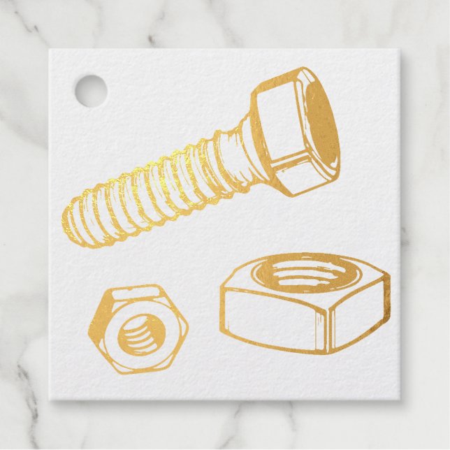 Nuts and bolt favour tags (Front)