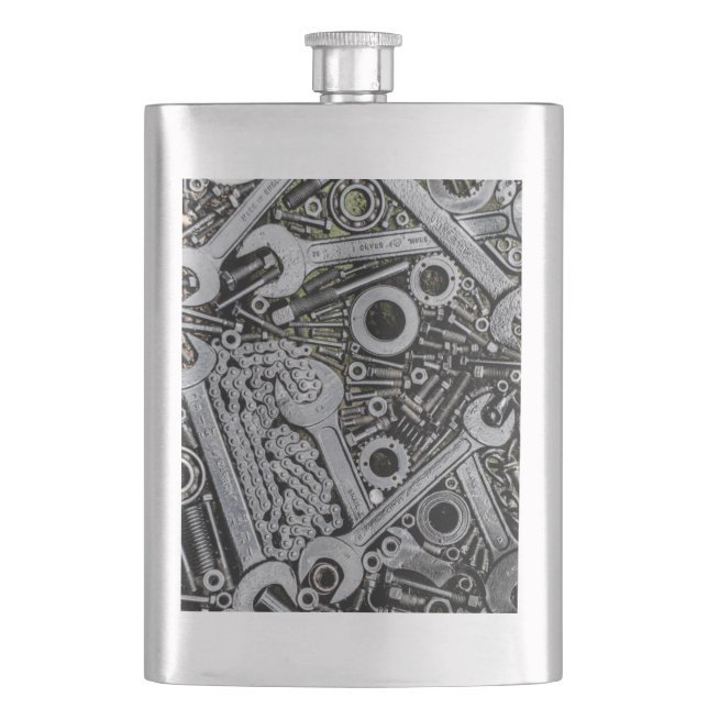 Nuts and Bolts Hip Flask (Front)