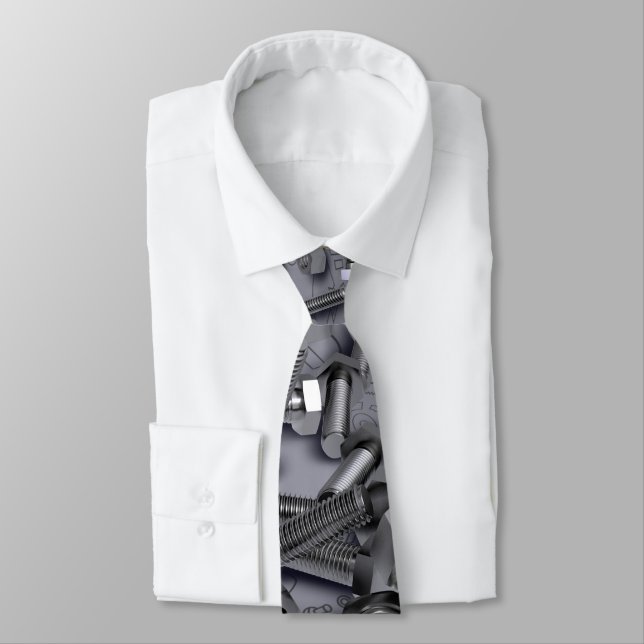 Nuts and Screws Construction Home Repair Necktie (Tied)