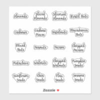 Nuts and Seeds Pantry Storage Jar Script Labels