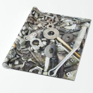 Nuts & Bolts Gearhead Glossy Wrapping Paper