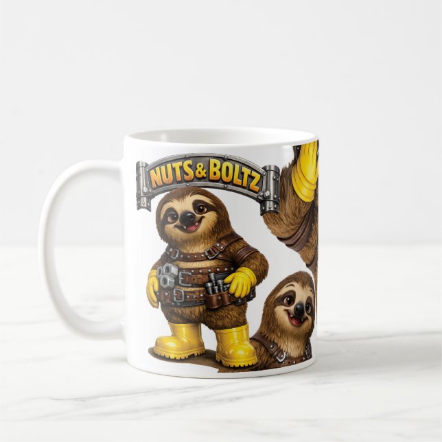 Nuts & Boltz Sloth Coffee Mug (Left)