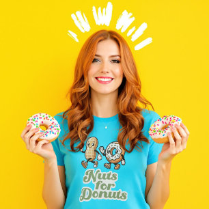 Nuts for Doughnuts Retro Punny Gift for Doughnut L T-Shirt