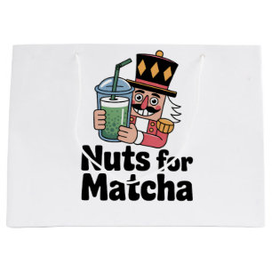 Nuts For Matcha Christmas Nutcracker Matcha Drink Large Gift Bag