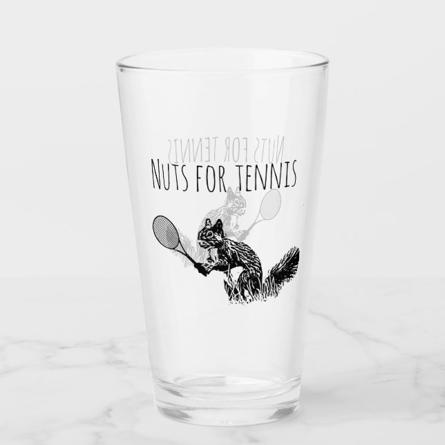 Nuts for Tennis! Squirrel with a Racquet Glass (Front)