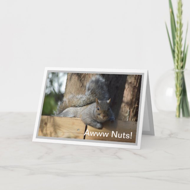 Nutty Birthday Squirrel Personalized Card (Front)