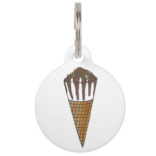 Nutty Buddy Chocolate Ice Cream Cone Dog Tag