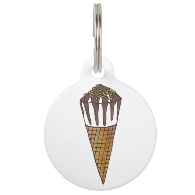Nutty Buddy Chocolate Ice Cream Cone Dog Tag (Front)