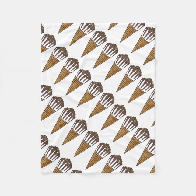 Nutty Buddy Vanilla Peanut Ice Cream Cone Foodie Fleece Blanket (Front)
