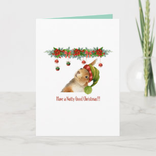 Nutty Good Christmas Squirrel Holiday Custom Card