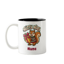 Nutty Noel Squirrel Christmas Mug, Personalized