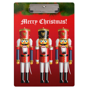 Nutty Nutcracker Soldiers In Military Uniforms Clipboard