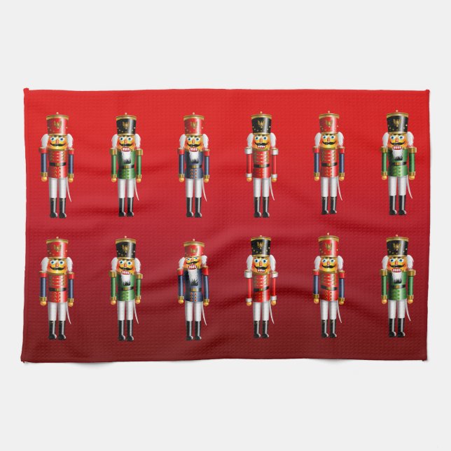 Nutty Nutcrackers Army Kitchen Towel (Horizontal)