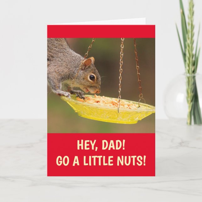 Nutty Squirrel For Dad Birthday Card (Front)