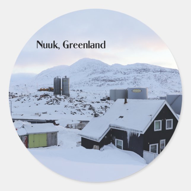 Nuuk, Greenland landscape photograph Classic Round Sticker (Front)