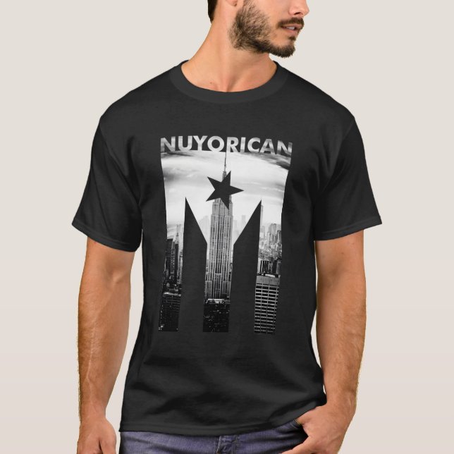 Nuyorican Flag Of Puerto Rico Print T-Shirt (Front)