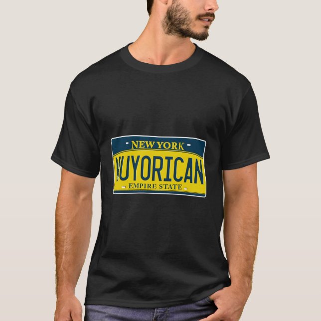 Nuyorican Puerto Rican Ny New York Us License Plat T-Shirt (Front)