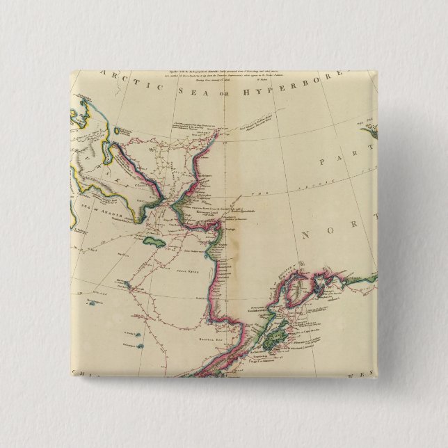 NW America, NE Asia 2 Inch Square Button (Front)