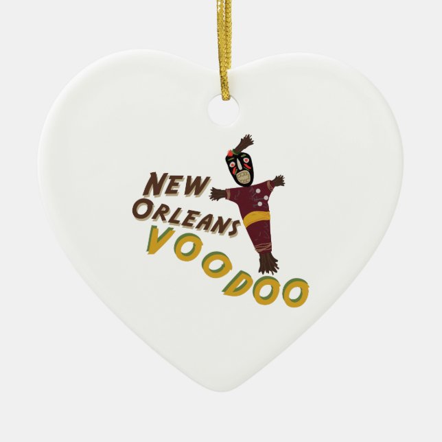Nw Orleans Voodoo Doll Ceramic Ornament (Front)