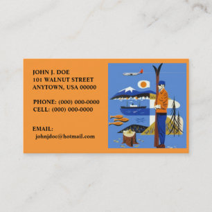 NW RETRO STYLE AIRPLANE SKIS SHIP BUSINESS CARDS! BUSINESS CARD