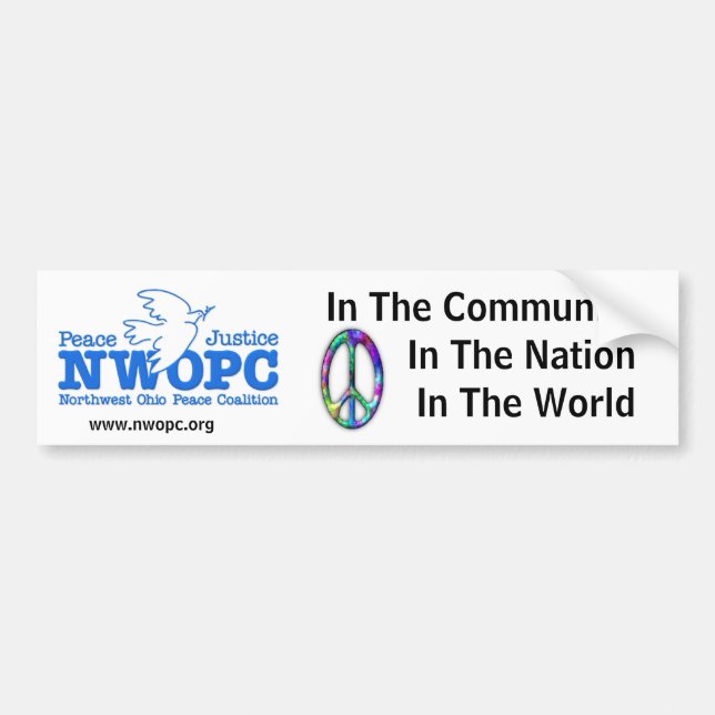NWOPC Peace In The Community Bumper Sticker (Front)