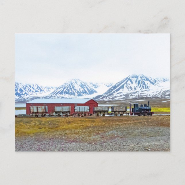 Ny-Alesund locomotive, Svalbard, Norway Postcard (Front)