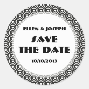 NY Art Deco Metropolitan Modern Black and White Classic Round Sticker
