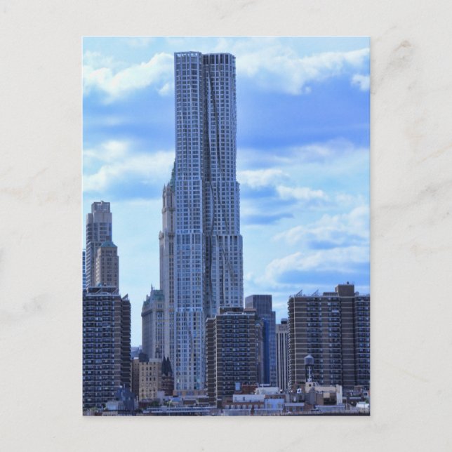 NY By Gehry / 8 Spruce St from the East River A1 Postcard (Front)