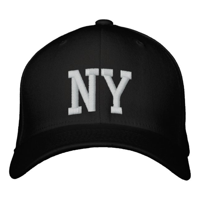 NY Casquette personnalisé - noir et blanc (Devant)